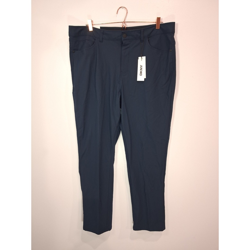 DKNY Mens Universal Tech Pant Navy Blue Slim Fit Stretch Water Repellent 38x30